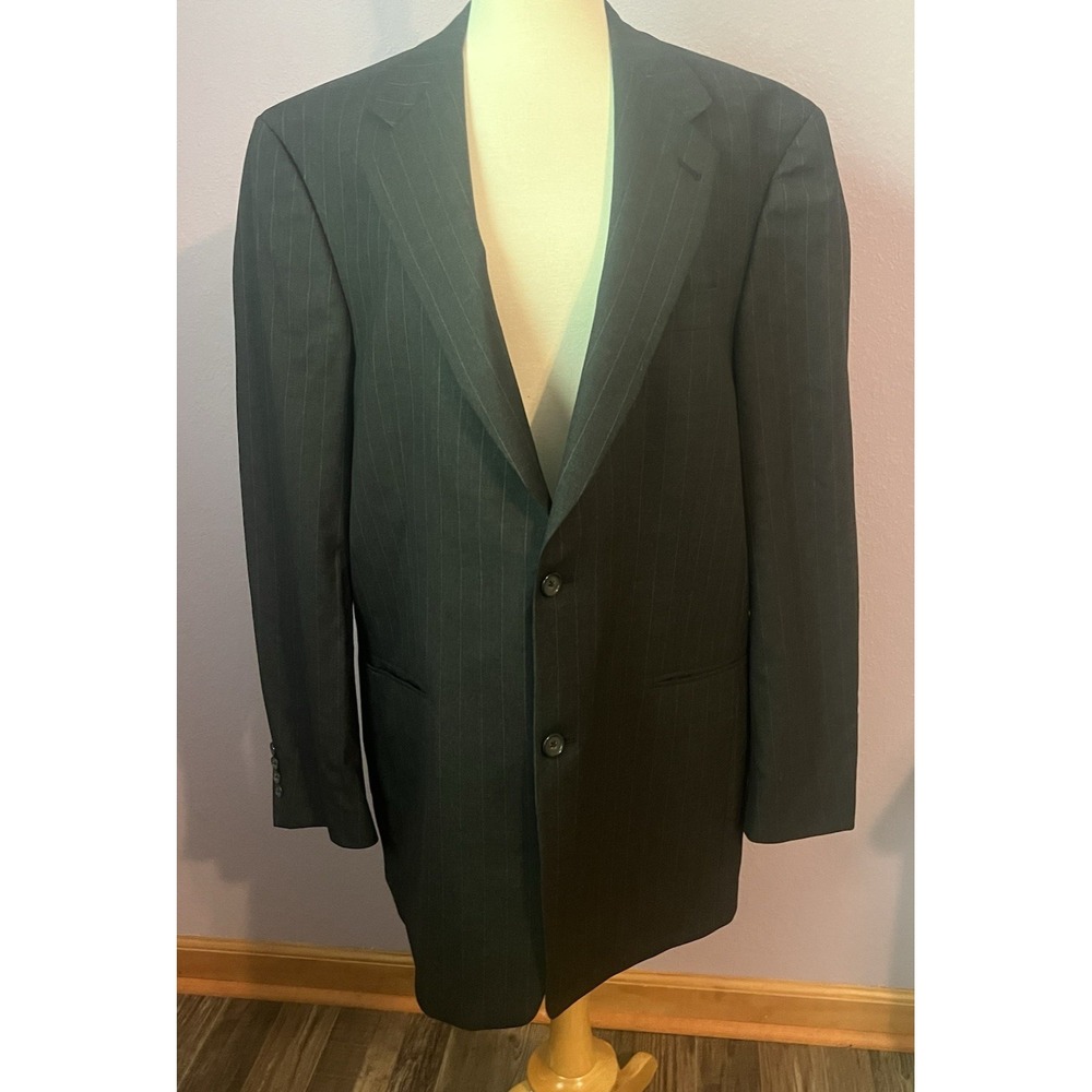 Hart Schaffner Marx Dark Gray HSM 100's 42L Men's Suit Coat Jacket Union‎ Made
